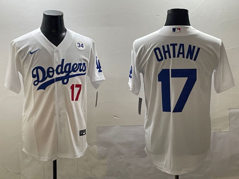 Men Los Angeles Dodgers #17 Ohtani White Game 2025 Nike MLB Jersey style 03097->los angeles dodgers->MLB Jersey